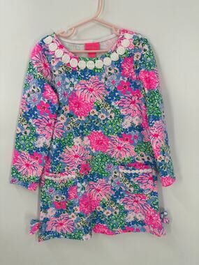 LILLY PULITZER Lil Soiree All Day Shift Dress Size medium (6-7) Bright Pink